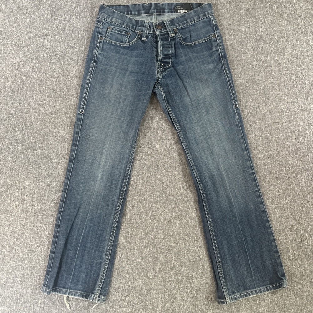 William Rast Men's Button Fly Jeans Blue Slim Straight Denim Approx 30x28